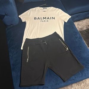 Embossed Balmain shorts and matching set size large